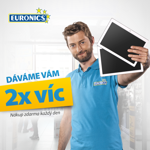 Euronics vám dává 2x víc! Jeden nákup zdarma každý den!