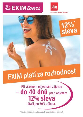 EXIM tours - sleva 12%