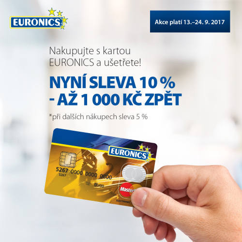 Získejte až 1000 Kč zpět s kartou Euronics