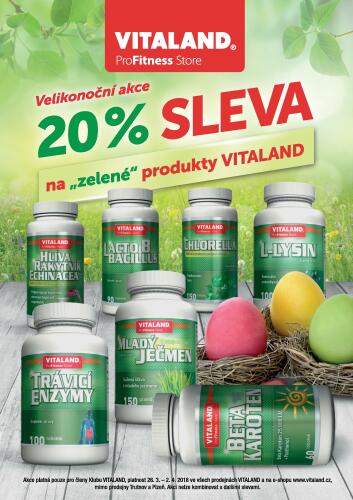 VELIKONOCE: 20 % sleva na zelené produkty VITALAND!