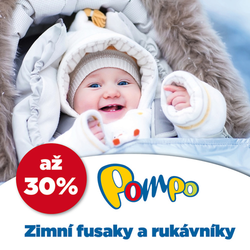 Až 30% sleva na zimní fusaky a rukávníky v prodejně POMPO