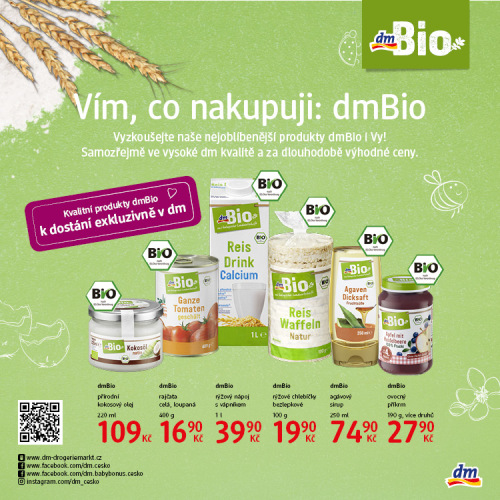 dm značka dmBio - produkty ve vysoké kvalitě!