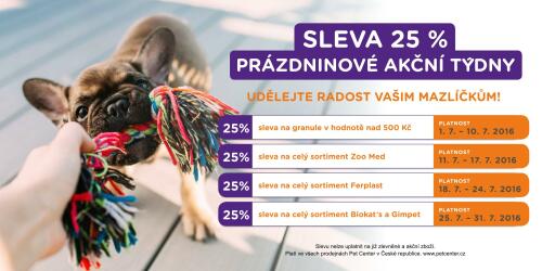 Pet Center - prázdninová sleva 25%